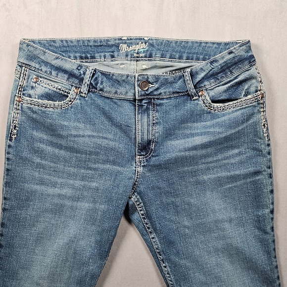 Wrangler Jeans Womens 17x32 Sadie Boot Cut Low Rise Embroidered Western Cowgirl - Picture 4 of 15